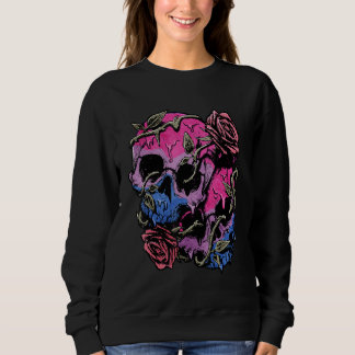 Sweatshirt Bisexual Bi Pride Flag Gothic Skull