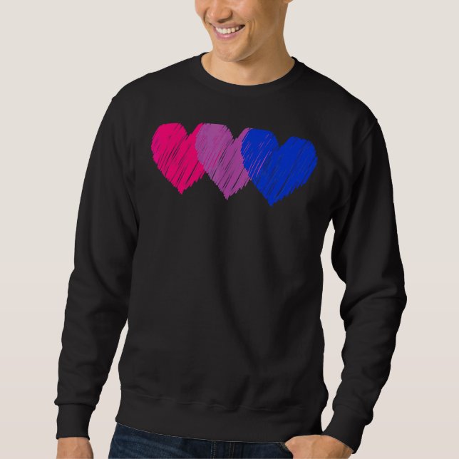Sweatshirt Bisexual Drapeau Coeurs Aimer Lgbt Bi Pride (Devant)