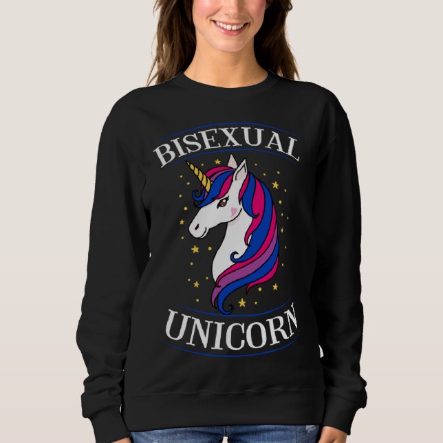 Sweatshirt Bisexual Unicorn Elegant Magical Bisexual Pride Lo (Devant)