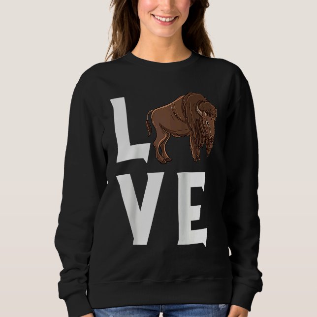 Sweatshirt Bison Love Cow Buffalo National Park Western Wildl (Devant)