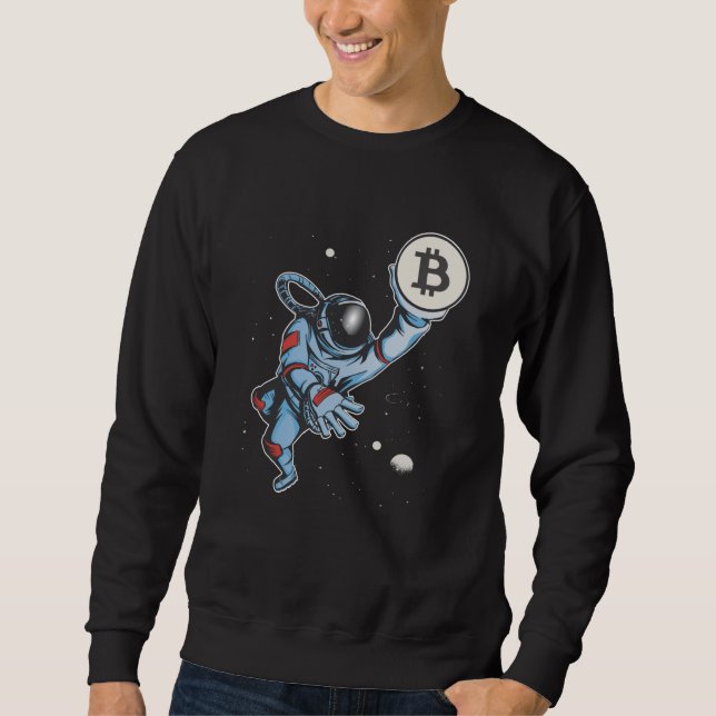 Sweatshirt Bitcoin à l'astronaute de lune (Devant)