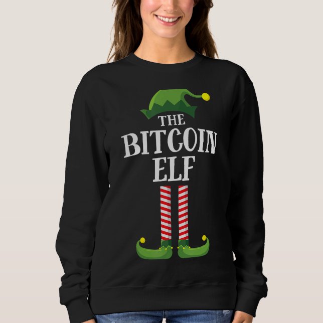 Sweatshirt Bitcoin Elf Correspondant Famille Groupe Noël (Devant)