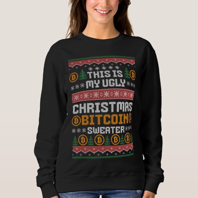 Sweatshirt BITCOIN Faux Knit Motif (Devant)