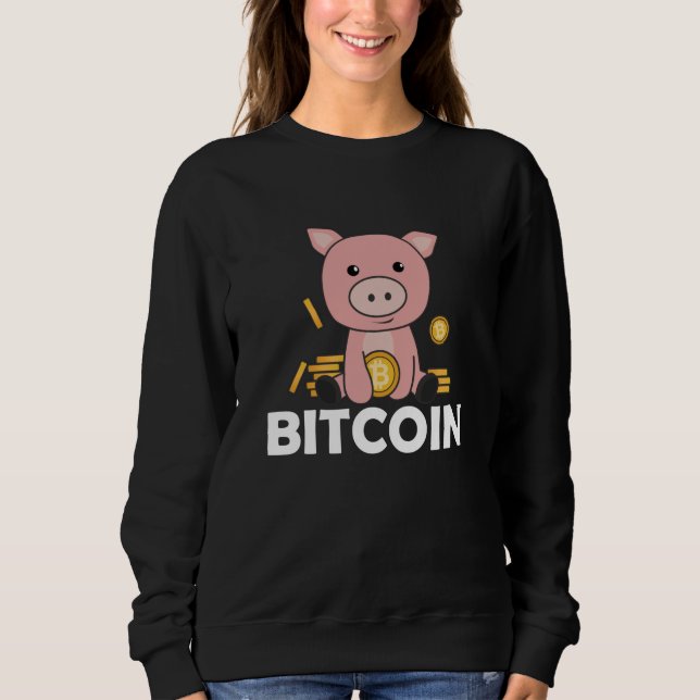 Sweatshirt Bitcoin Piggy Bank pièces tenir la monnaie numériq (Devant)