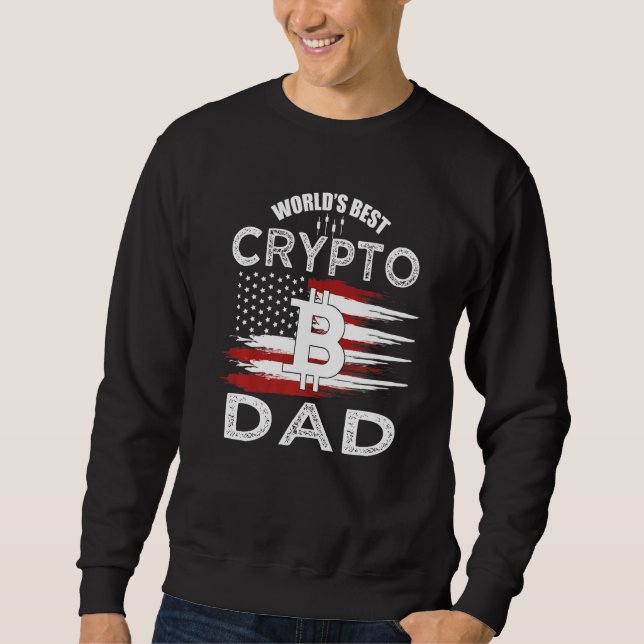 Sweatshirt Bitcoins Or pour Bitcoiner Crypto Papa Miner (Devant)