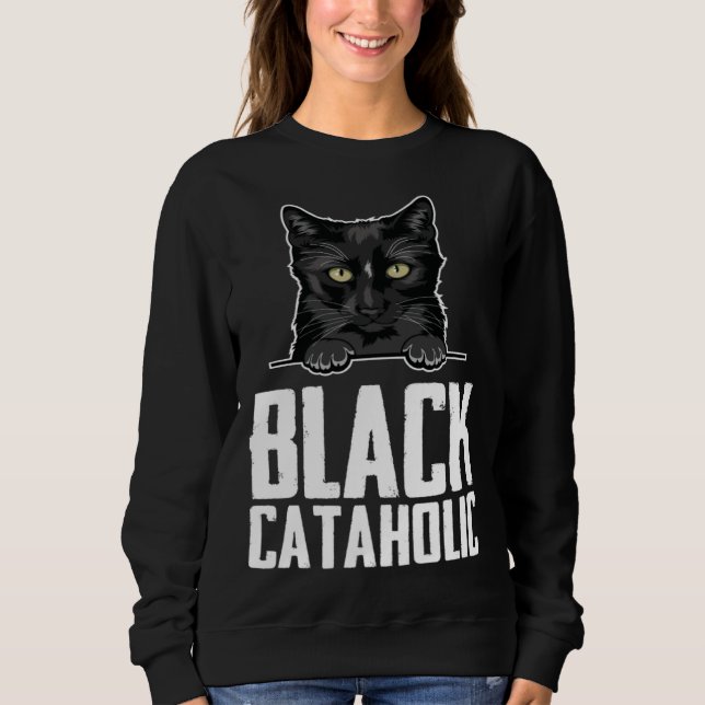Sweatshirt Black  Black cat  Black mom (Devant)