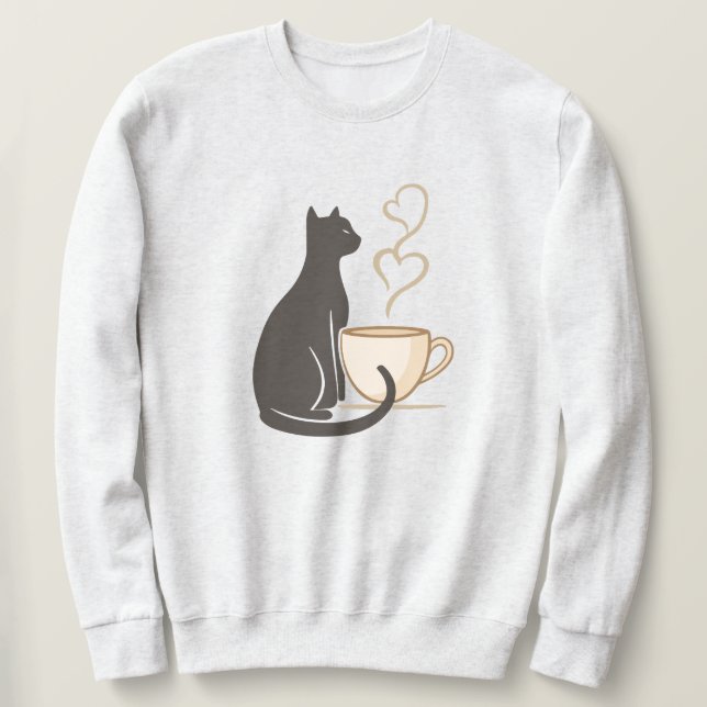 Sweatshirt Black Cat Coffee Club (Design devant)