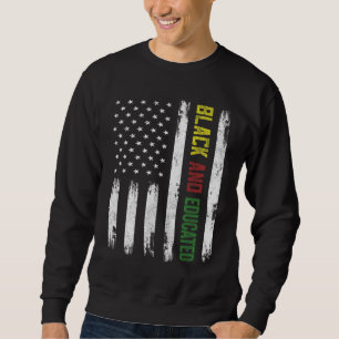 Sweatshirt Black Educated American Flag Vêtements Histoire no