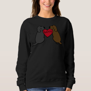 Sweatshirt Black Et Chocolat Labrador Twins Avec Amour