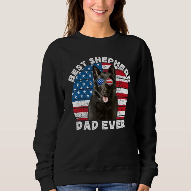 Sweatshirt Black German Shepherd Dad For Men GSP Dog Face Ame (Devant)