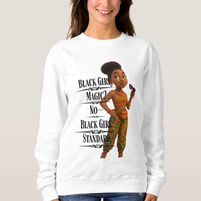 Sweatshirt Black Girl Standard,Afro Modern,Pixarstyle 3d (Devant)