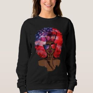 Sweatshirt Black Girl Us Drapeau Melanin Afro Hair Afro Ameri