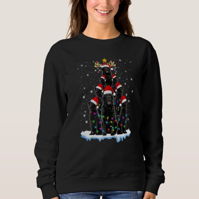 Sweatshirt Black Lab Labrador Christmas Tree Light Noël (Devant)