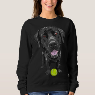 Sweatshirt Black Labrador Avec Balle De Tennis Scoop