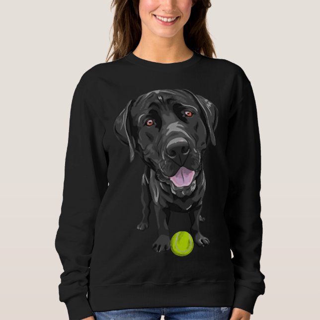 Sweatshirt Black Labrador Avec Balle De Tennis Scoop (Devant)
