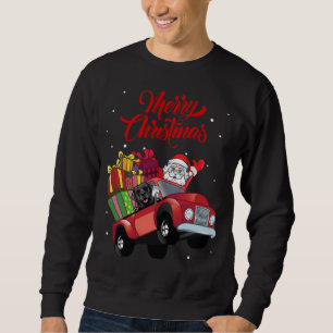 Sweatshirt Black Labrador Retriever avec le Père Noël en roug