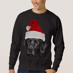 Sweatshirt Black Labrador Retriever Santa Hat