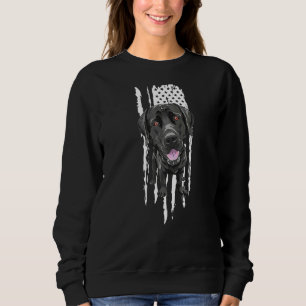 Sweatshirt Black Labrador Usa Drapeau Propriétaire du laborat