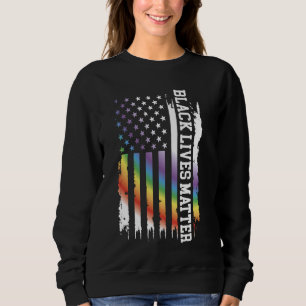 Sweatshirt Black Lives Matt États-Unis Arc en ciel avec drape