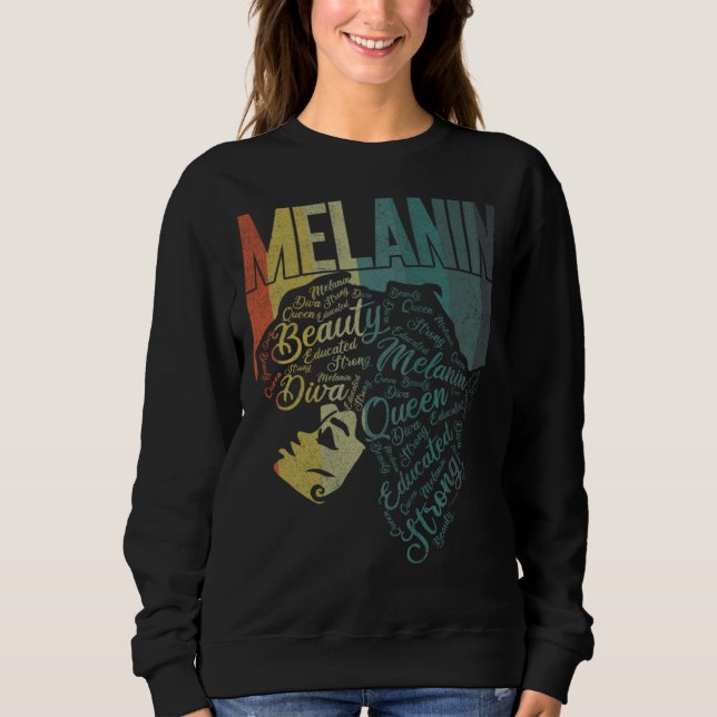 Sweatshirt Black Melanin Queen Apparel African American Afro  (Devant)