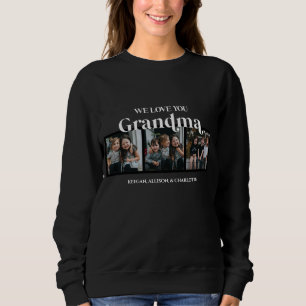 Sweatshirt Black Minimal Retro We Love You Grandma 3 Picture