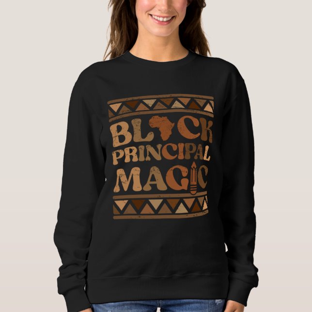 Sweatshirt Black Principal Magic Africa Pride Melanin Black H (Devant)