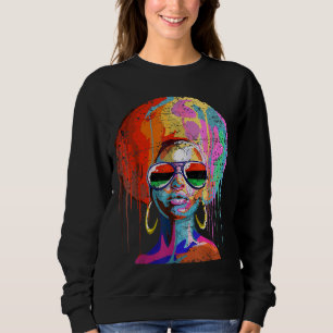 Sweatshirt Black Queen Afro Melanin Art
