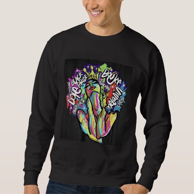 Sweatshirt Black Queen Inspirational Graphic (Devant)