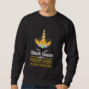 Sweatshirt Black Queen Msw Social Work Sauver Masters Graduat