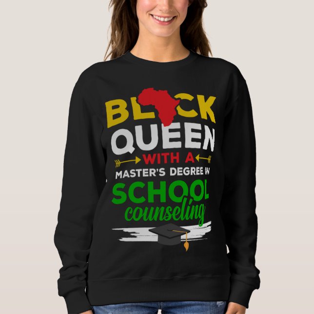Sweatshirt Black Queen MSW Social Work Successful Masters Gra (Devant)
