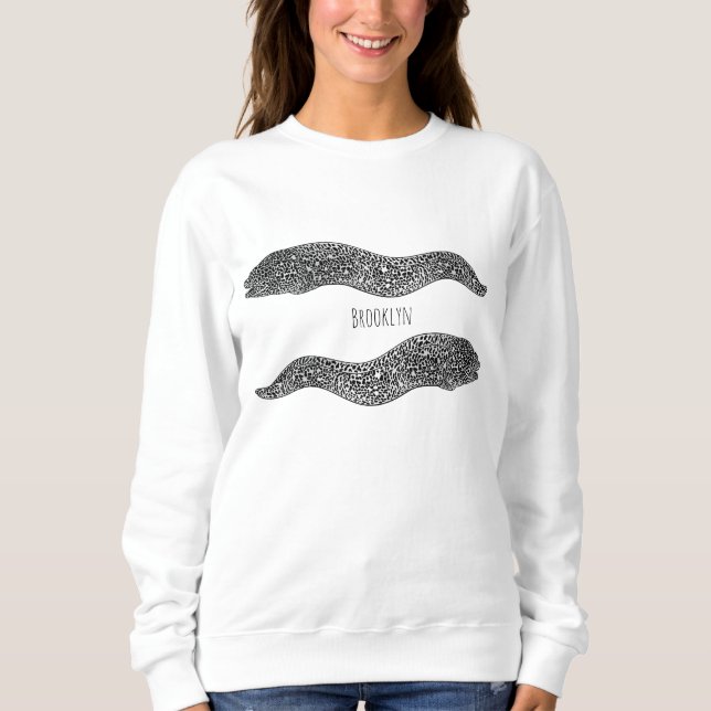 Sweatshirt Black spotted moray eel cartoon (Devant)
