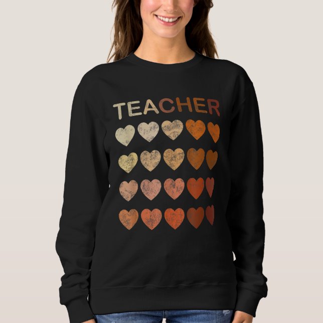 Sweatshirt Black Teacher Magic Melanin Hearts Black History M (Devant)