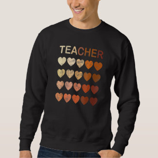 Sweatshirt Black Teacher Magic Melanin Hearts Black History M