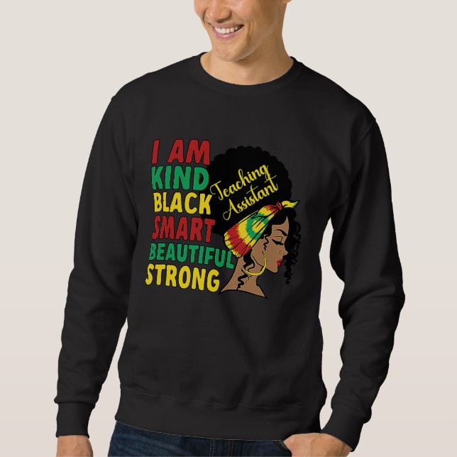 Sweatshirt Black Teaching Assistant African American Teaching (Devant)