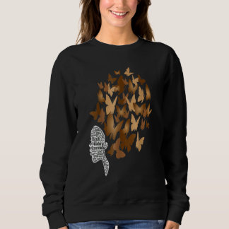 Sweatshirt Black Woman Afro Butterfly Cool Black History Mont