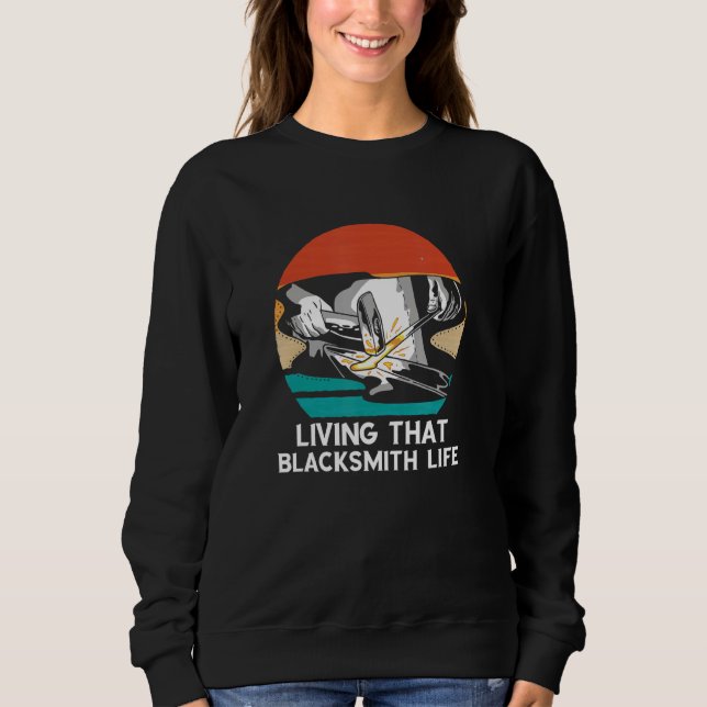 Sweatshirt Blacksmith Life Retro Forge Forge forge forge forg (Devant)