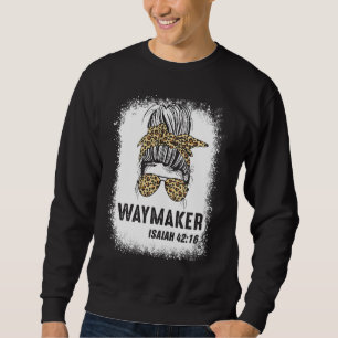 Sweatshirt Bleached Blessed Maman Messy Bun Waymaker Isaiah 4