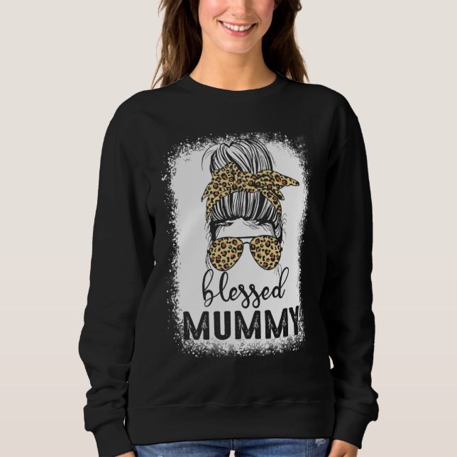 Sweatshirt Bleached Christian Maman Messy Bun Blessé maman Mo (Devant)
