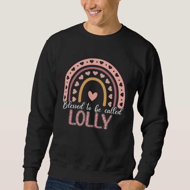 Sweatshirt Blessed To Be Called Lolly Leopard Rainbow Cute Mo (Devant)