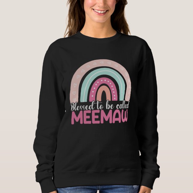 Sweatshirt Blessed To Be Called Meemaw Rainbow Mothers Day Mo (Devant)