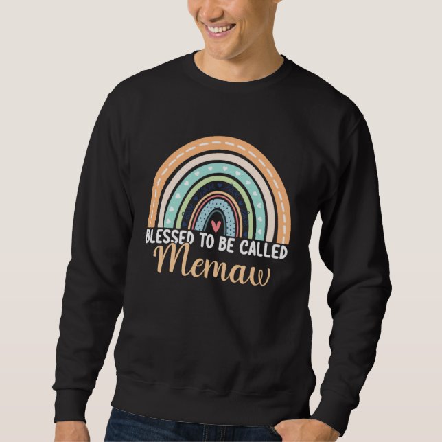 Sweatshirt Blessed To Be Called Memaw Rainbow Mothers Day Mem (Devant)