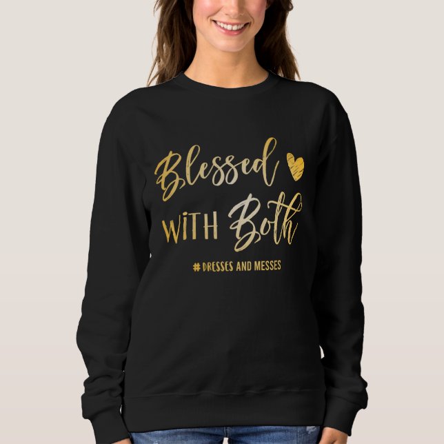 Sweatshirt Blessed With Both  Mom Of Both (Devant)