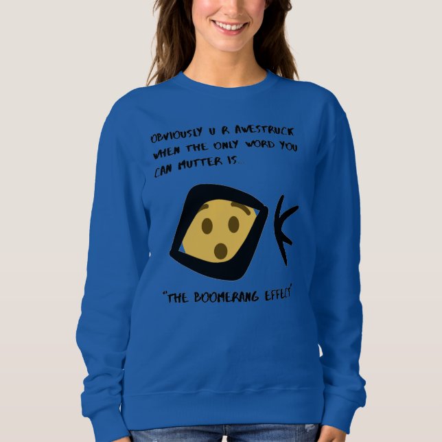 Sweatshirt Bleu 'Awestruck' Basique Boomerangé (Devant)