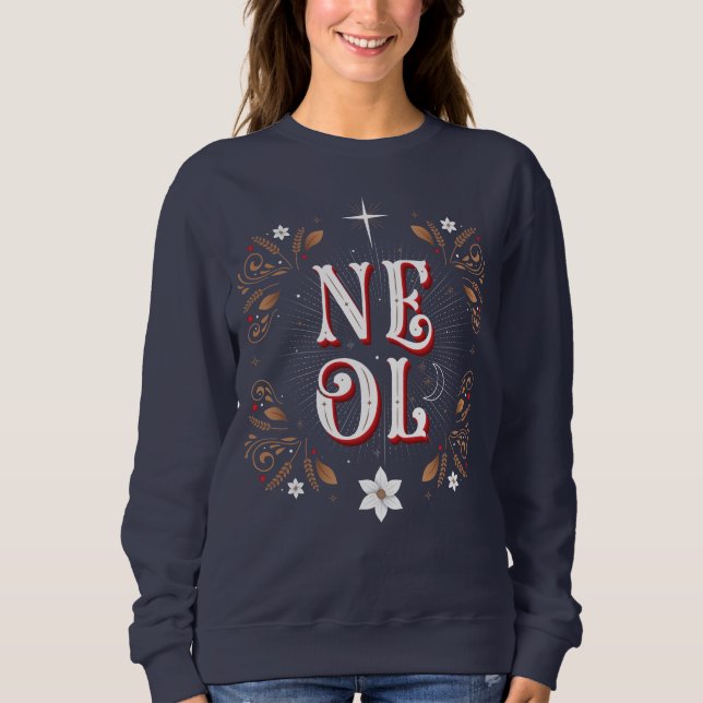 Sweatshirt Bleu de Noël de Noel des femmes le premier (Devant)