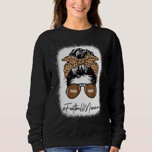 Sweatshirt Bleu Football Nonna Life avec Leopard Messy Bu