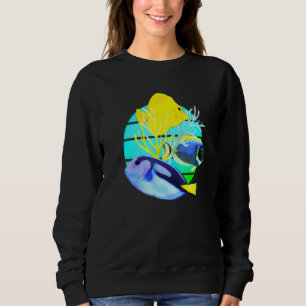 Sweatshirt Bleu Tang Jaune Tangs Récif Poisson réservoir eau 