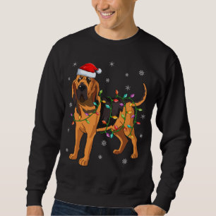 Sweatshirt Bloodhound Chien Xmas Éclairage Santa Hat Bloodhou