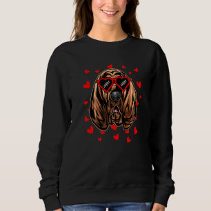 Sweatshirt Bloodhound Valentines Jour Chien Love Coeur Lunett