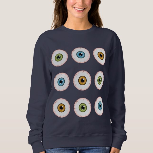 Sweatshirt Bloodshot Halloween Eyeballs De Couleurs Différent (Devant)