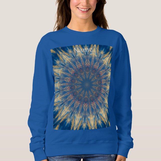 Sweatshirt Blue Chakra Kaleidoscope Thunder_Cove (Devant)